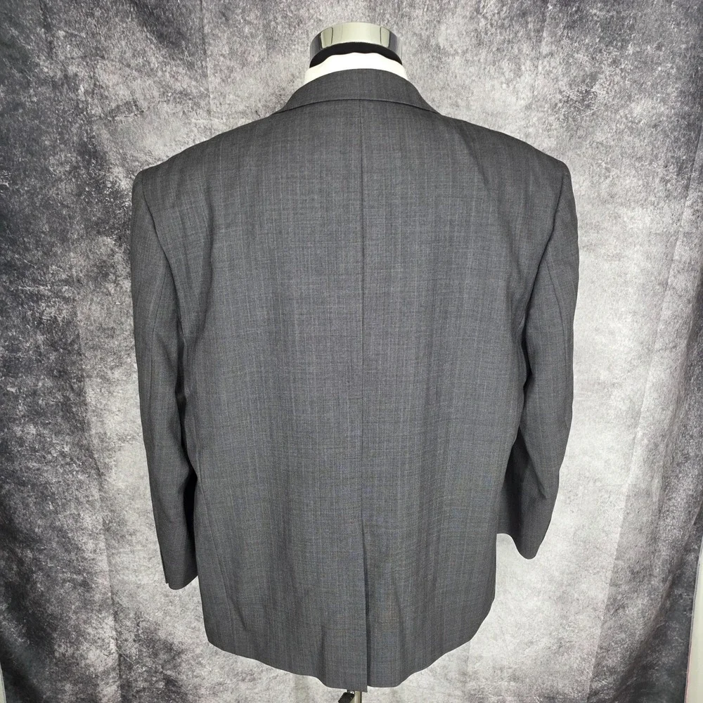 Joseph & Feiss Blazer Mens 46R Gray Herringbone‎ Sports Coat Pure New Wool 2 B